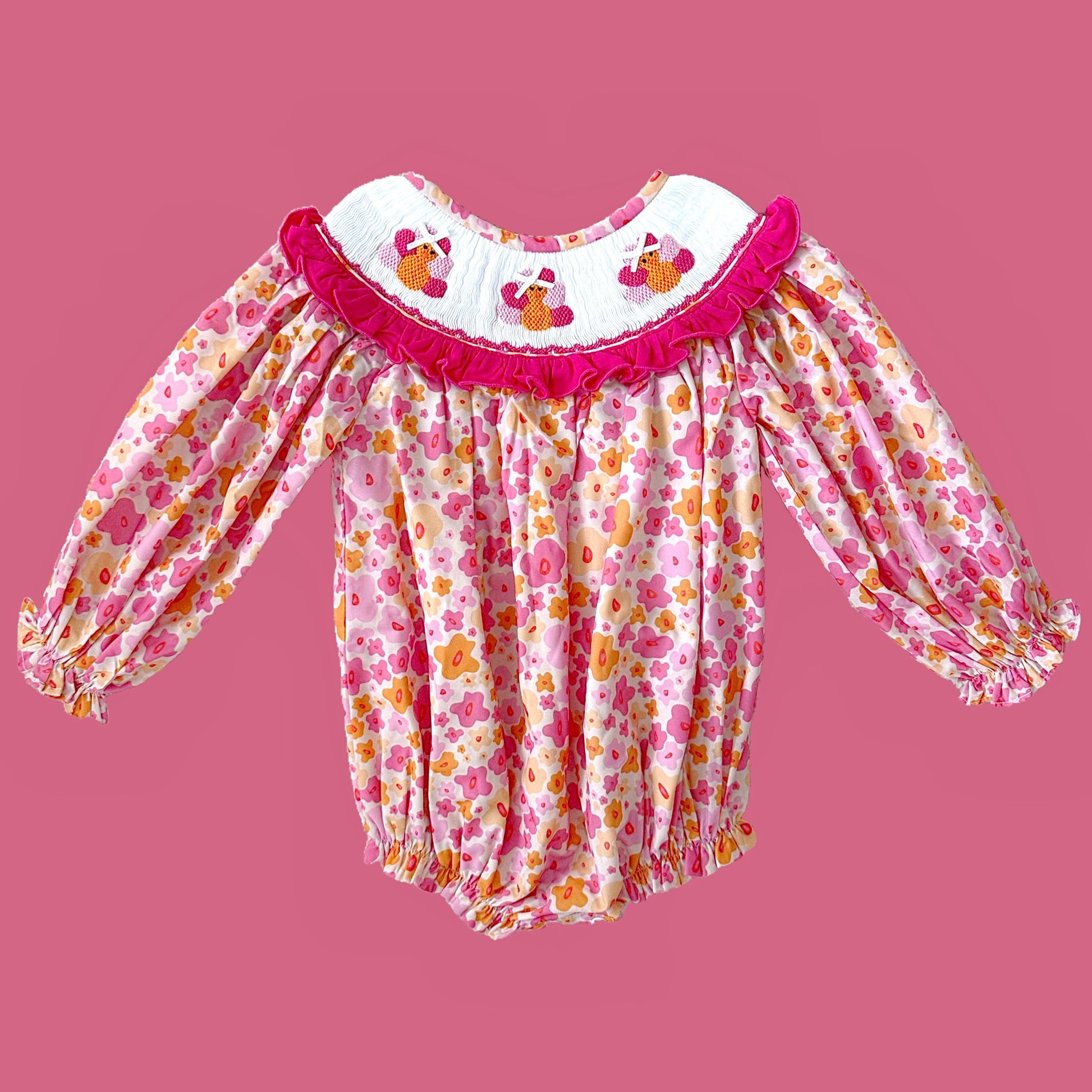 smocked thanksgiving girl bubble