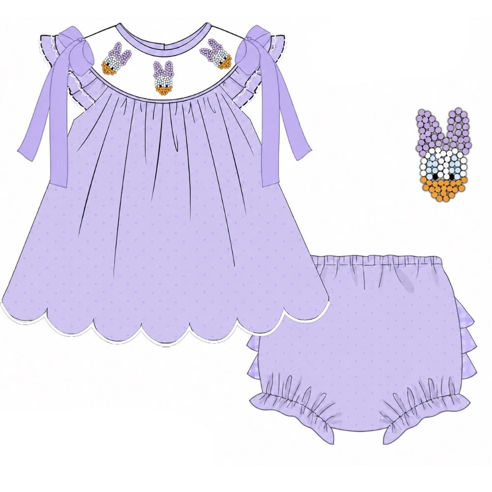 FLASH PREORDER: Chiffon Beaded Duck Diaper Set (Late September TAT)